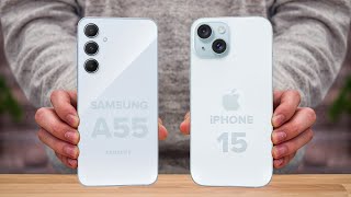 Samsung A55 Vs iPhone 15 | Full Comparison ⚡ Which one is Best?