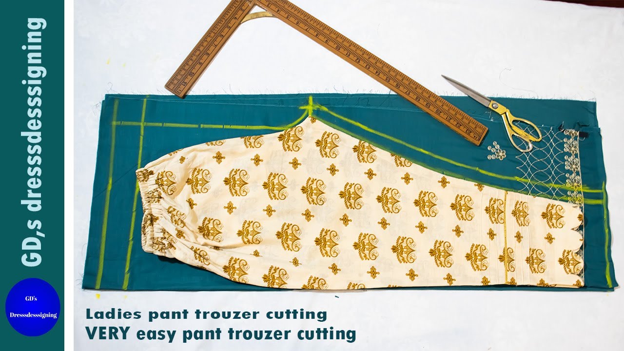 ladies pant trouzer cutting for biggners\kapry per trouzer rakh kar cutting\ladies capri cutting\