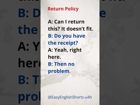 Return Policy #englishforspanishspeakers