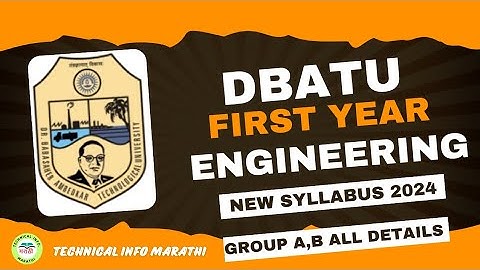 DBATU University First year Engineering New syllabus 2024📝|Dbatu University Syllabus analysis|DBATU✅