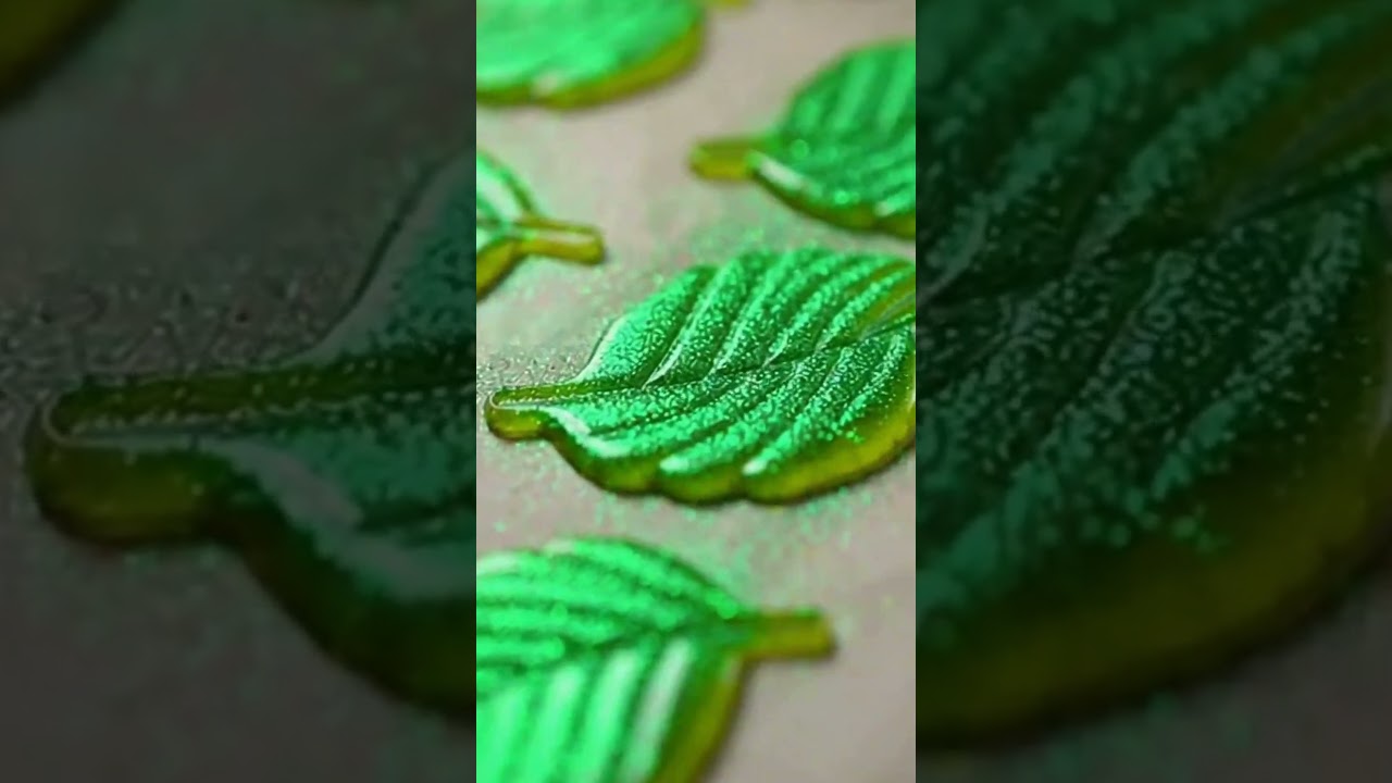 Shimmering Emerald Leaves | Edible Gemstone Art