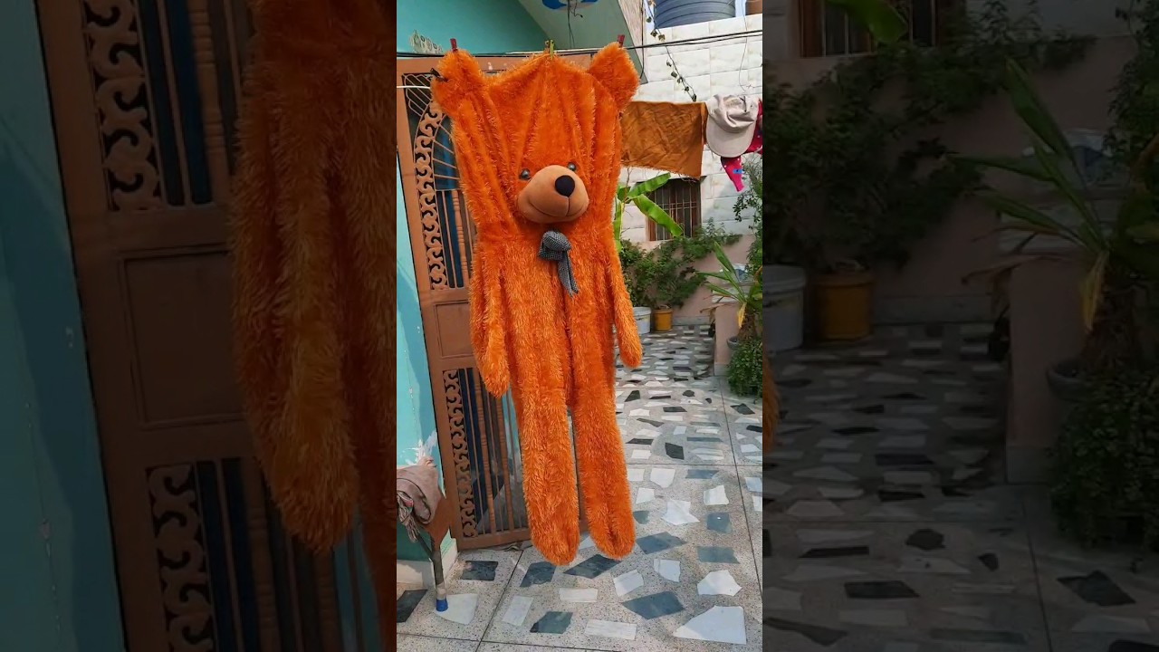 how to wash big teddy bear at home🤔😨 #hack #viral #mehnat