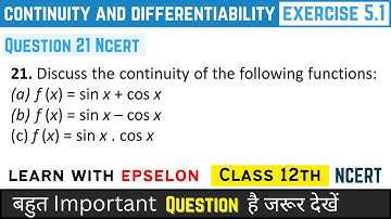 ex 5.1 q21 class 12 | continuity and differentiability class 12 ex 5.1 q21 | class 12 chapter 5