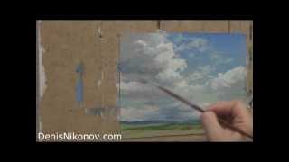Как нарисовать небо. Облака маслом(Как написать маслом облака? В своем бесплатном видео-мастер классе Денис показывает, как написать меняющие..., 2014-05-28T07:36:53.000Z)