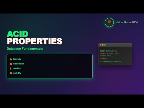 ACID Properties Explained | Database Fundamentals Tutorial - YouTube