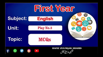 Inter Part-1 English Play 2{Lecture No 2} MCQs #intermediate   #hafizzulfiqarshahid