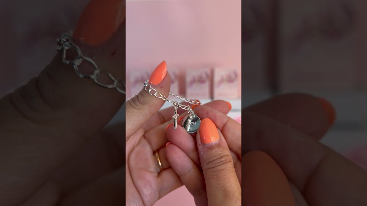 Personalised 925 Sterling Silver Bracelet with Saint Christopher and Cross Charms Ref-curcris