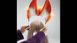獣耳 アニメ コスプレアイテム 赤妖狐 紅葉狐耳 カチューシャ 髪飾り 仮装 小物 コスプレ道具