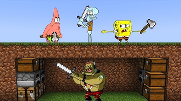 Mohawk Brute 2 Speedrunner VS 3 Hunters: SpongeBob, Patrick & Squidward