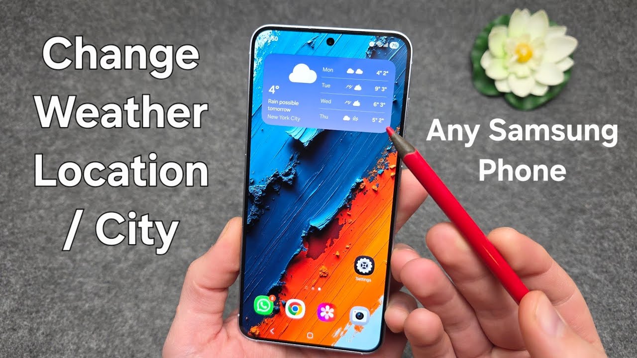 Any SAMSUNG Phone - How to Change Weather Location / City - In App ...