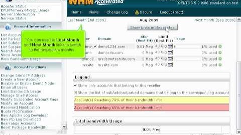 How to view bandwidth usage by account in WHM - WHM Tutorials