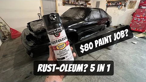 5 in 1 RUST-OLEUM Paint Job! Gloss Black! Foxbody Mustang Goes Black!