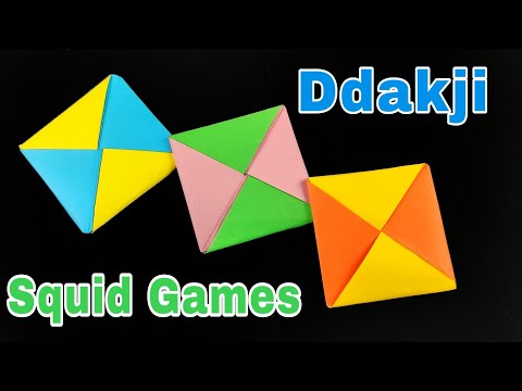How to make Ddakji 🟥 Squid Games Paper Flipping Game 🟦 Origami - 1083