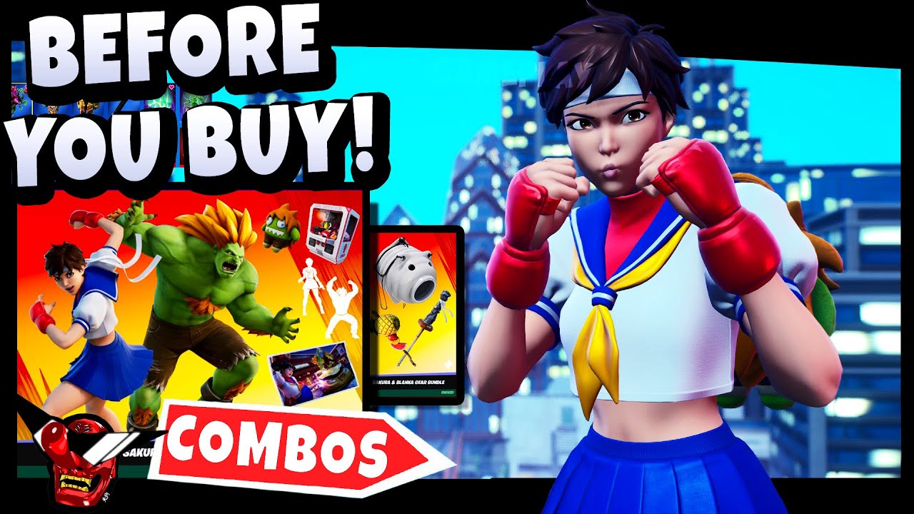SAKURA & BLANKA SKIN BUNDLE  | Best Combos | Gameplay | Before You Buy  | Fortnite + Gear Bundle