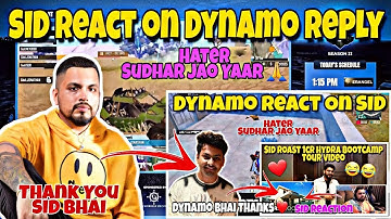 SID React on Dynamo Reply on Funny Roast Hydra Bootcamp Video | Savage SID |