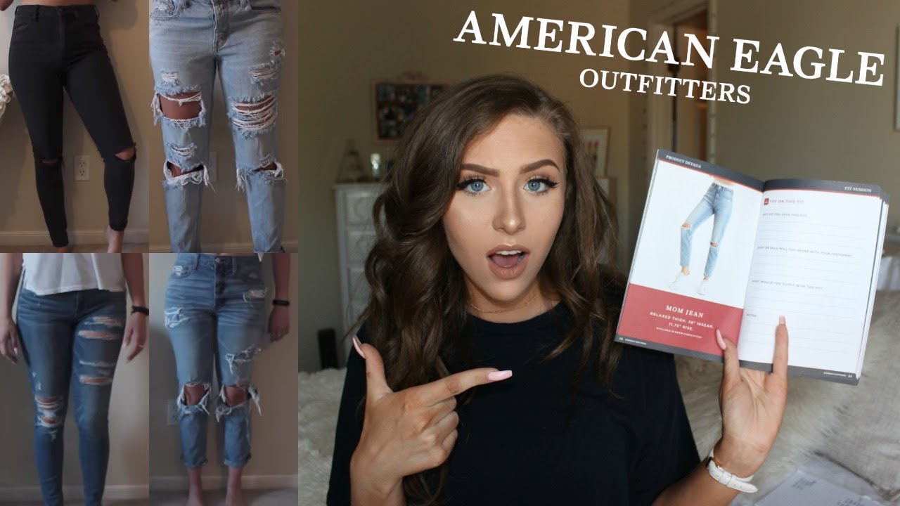 american eagle cut up jeans