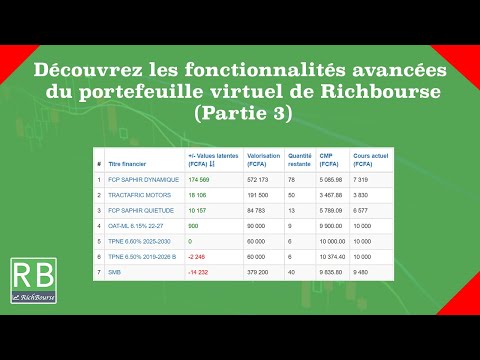 (Partie 3) Fonctionnalités avancées du portefeuille virtuel Richbourse