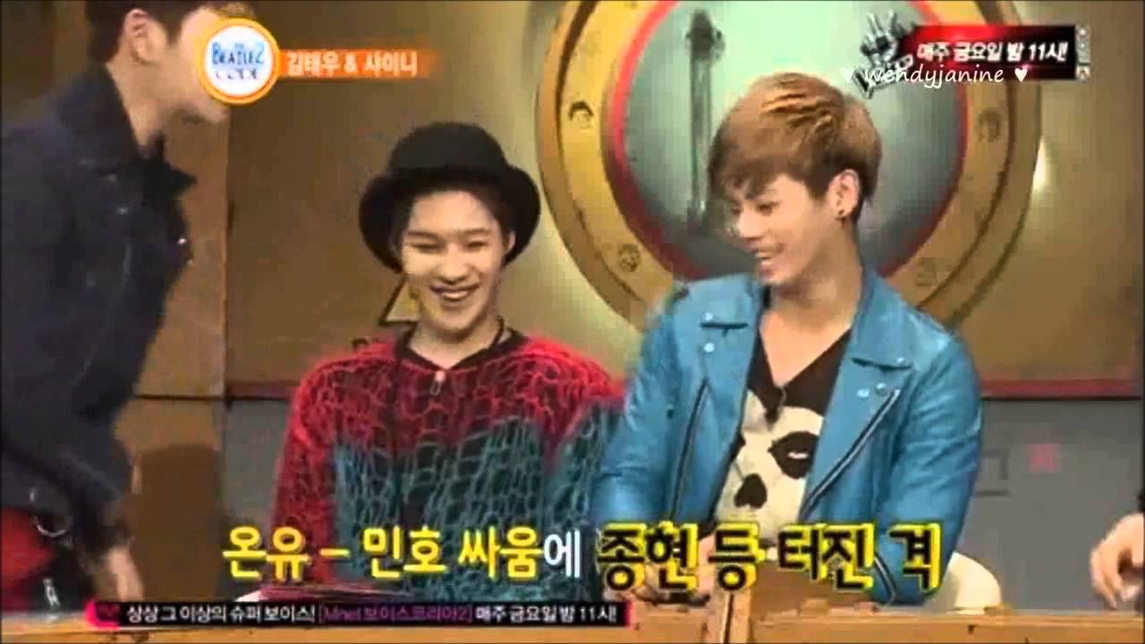 (The Beatles Code 2) Onew accidentally hit Jonghyun with a pen (ENG SUBS) 13.03.04