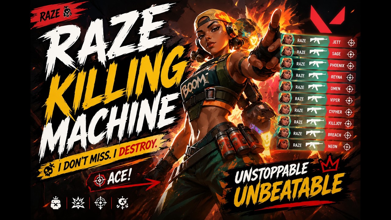 😱 UNSTOPPABLE RAZE 🔥 | DESTROYED EVERYONE #valorant #gameplay