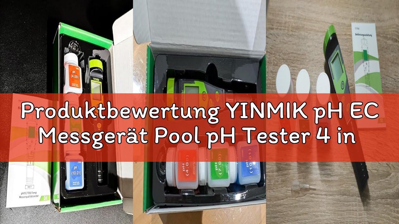 Produktbewertung YINMIK pH EC Messgerät Pool pH Tester 4 in 1 Leitfähigkeitsmessgerät PPM Tester Gle