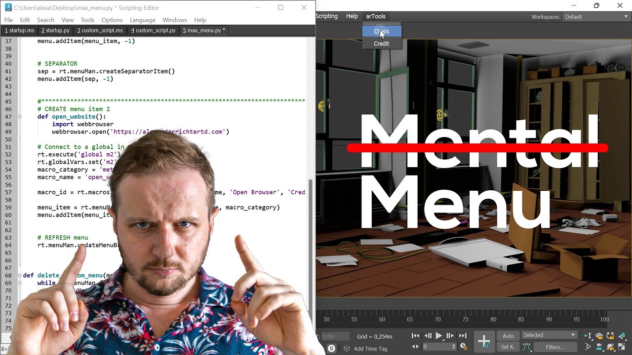 Create custom menu in 3ds Max (old and new) | Python 3ds Max #2