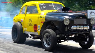 This Car Makes over 600hp Indiana Outlaw Gassers - Old School Thunder