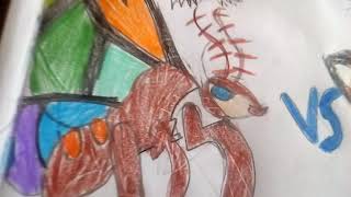(my world) rainbow mothra and mothra vs muscle mothra ( yes my world rainbow mothra is a girl)