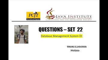 Java Institute DBMS Question Set 22