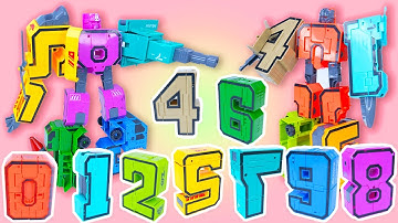 13 Minute Satisfying ASMR Unboxing: Magic Number Combiner-Forms 2 Epic Opposing Robots | Review Toys