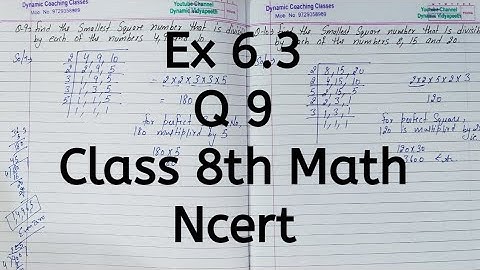 Ex 6.3, Q 9, Chapter 6, Squares & Square Roots, Class 8th Math, Ncert