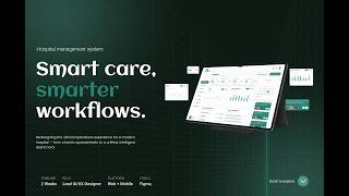 Hospital management system dashboard.UI/UX DesignClean, smart &amp; data driven hospital management.