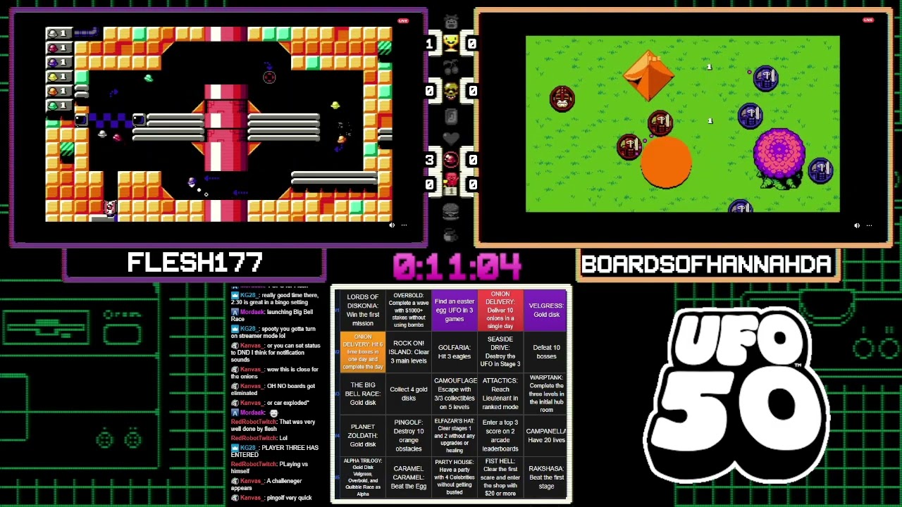 UFO 50 Bingo League - Flesh177 vs. Boardsofhannahda