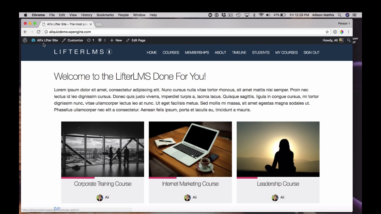 LifterLMS voucher demo