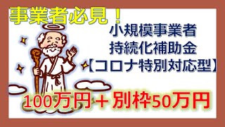 事業者必見！！知らないと損！小規模事業者持続化補助金【コロナ特別対応型】一般型と台風型の違い　100万円＋別枠50万円補助！