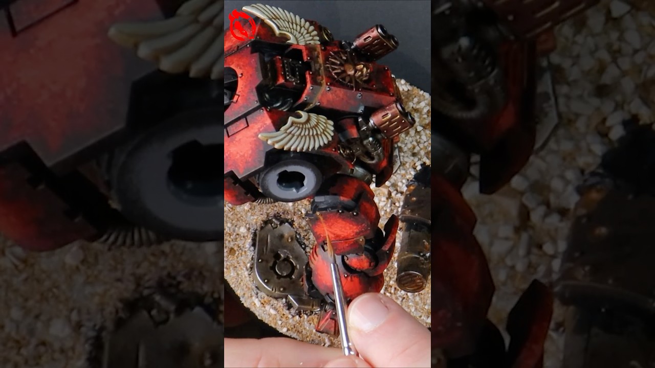 How To Paint Grim Dark Red Armour for BLOOD ANGELS Warhammer 40k - Brutalis Dreadnought 