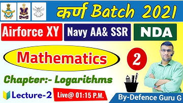 कर्ण  Batch 2021 || MATHEMATICS || CLASS - 2 || NDA/Airforce XY/Navy AA/SSR || By DGG