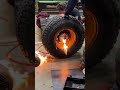 Mounting tires with starting fluid