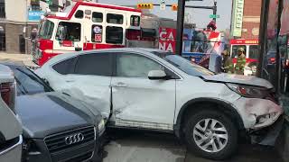 Big crash outside our store on 17thave and 14th street sw