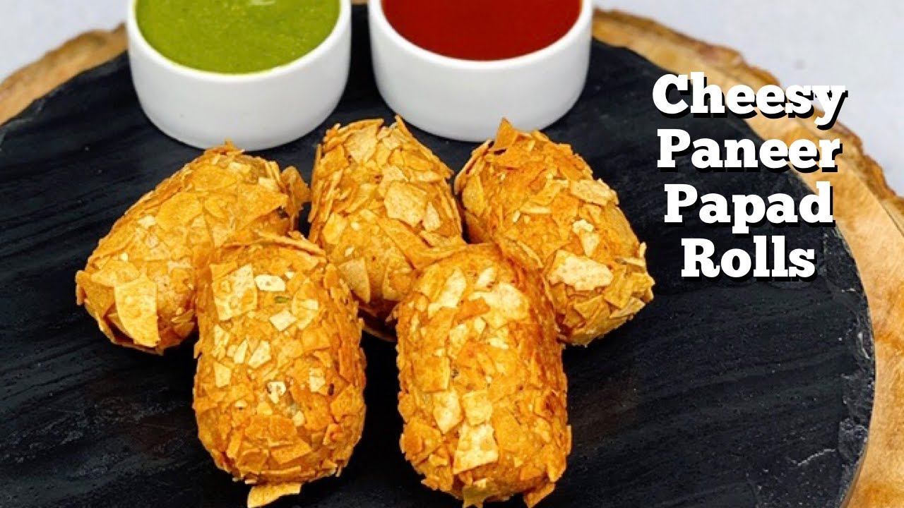 Cheeseburst Paneer Papad Rolls | Party Starter | Paneer Papad Fritters | Flavourful Food