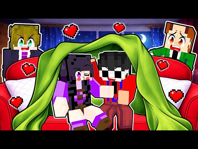 SECRET SLEEPOVER with My CRUSH in Minecraft…