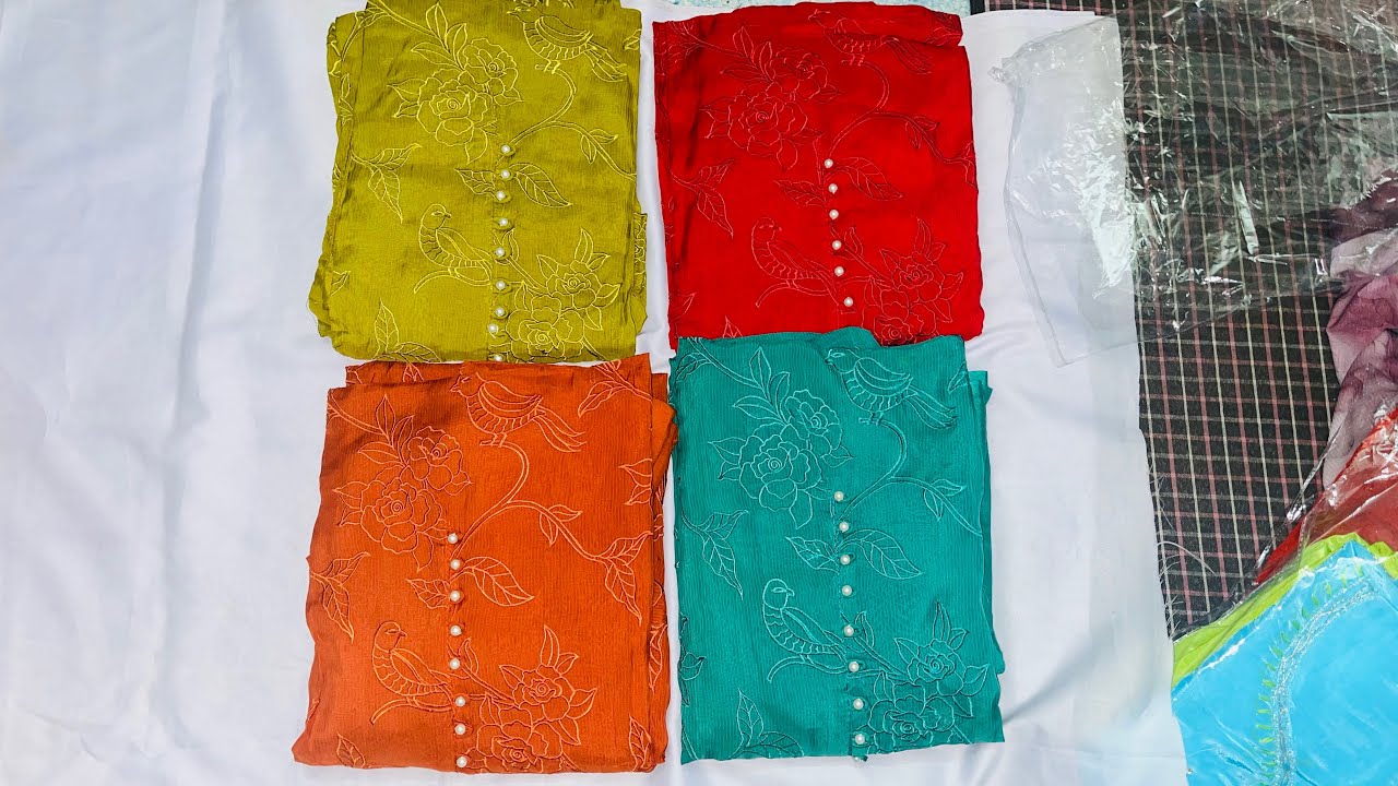 प्योर ऑर्गेंजा सूट जमा कम रेट में 8168194990