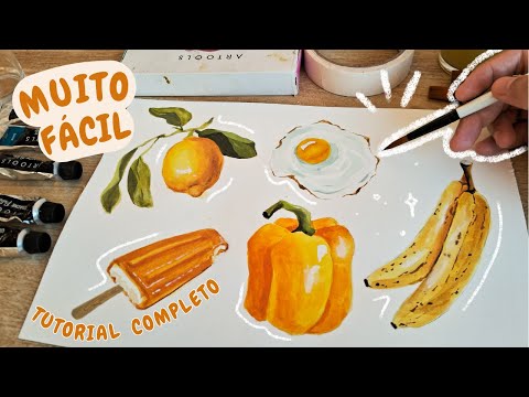 COISAS FACEIS DE PINTAR COM GUACHE 🎨🖌️| 5 pinturas fáceis com tinta guache para iniciantes