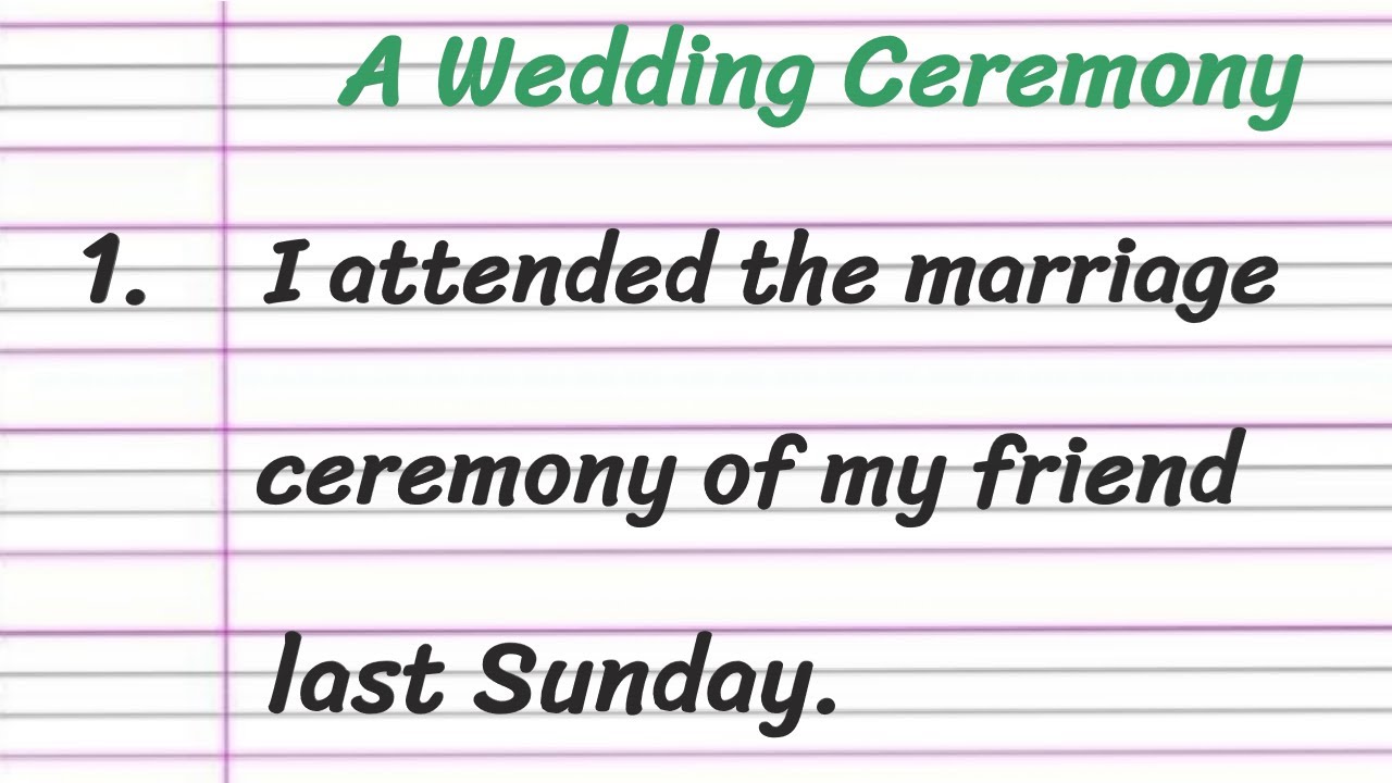 A Wedding Ceremony Essay in English 10 Lines Short Essay on A Wedding Ceremony YouTube