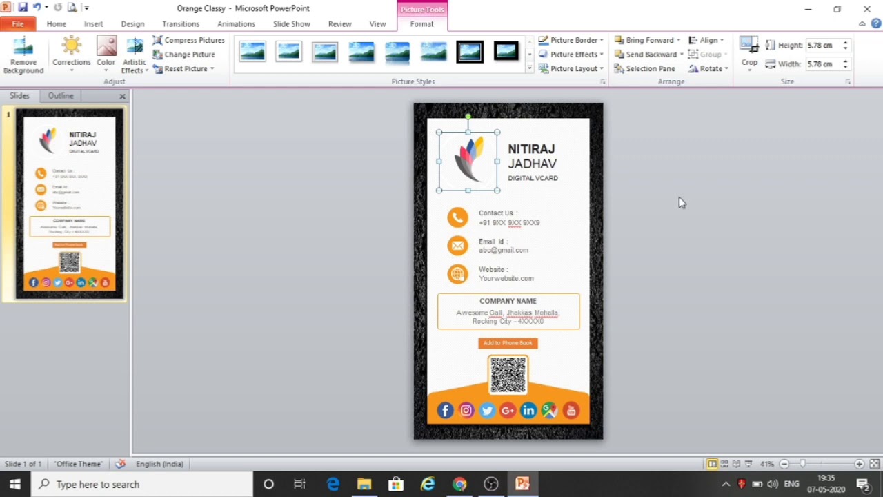 Download Premium Digital Business vCard PPT Templates 1
