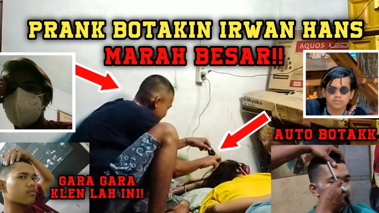 PRANK PANGKAS AUTO BOTAK IRWANS HANS| PRANK INDONESIA