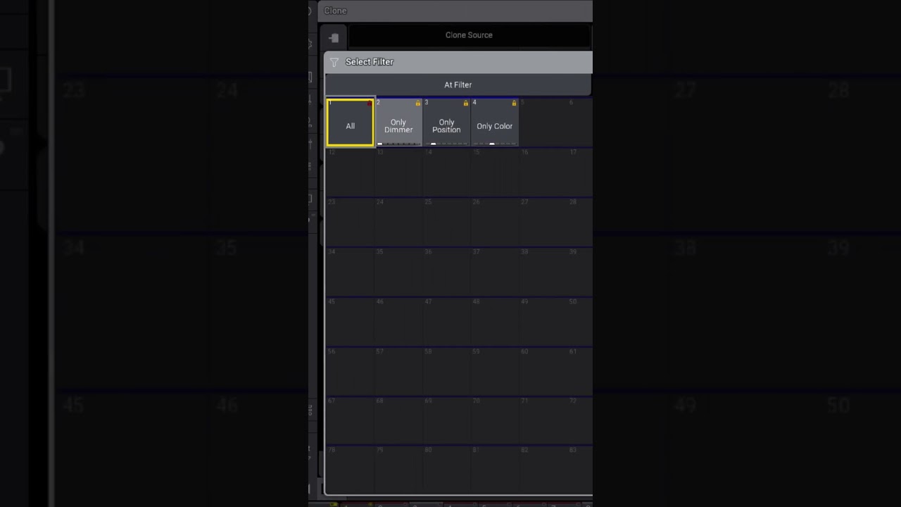 Clone Menu Filter Options