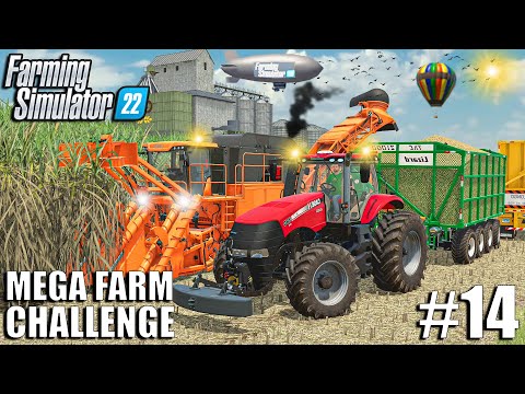 SUGARCANE Harvest and LOAD with HOVER 500 | MEGA FARM Challenge | Farming Simulator 22- Ep14
