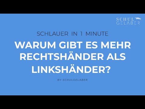 Video: Gibt es mehr Rechtshänder als Linkshänder?