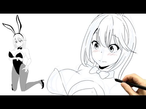 I drew a cute bunny girl.