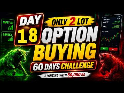 DAY 18 | ₹50,000 से Nifty Option Buying | 60 Day's Challenge | सिर्फ 2 LOT | 60 Days Live Trading